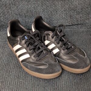 Adidas Samba Black with white stripes size 12